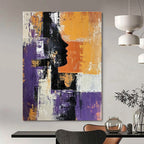 Purple and Orange Silhouette Abstract Painting for Artistic Spaces GAB0696