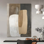 Neutral Color - Block Abstract Painting for Serene - Themed Living Rooms GAB0968