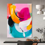 Colorful Curved Abstract Painting for Lively - Themed Playrooms GAB0961