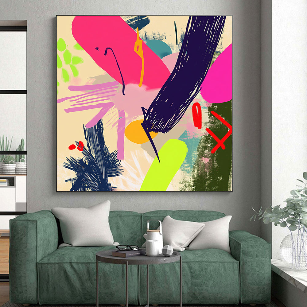 Vibrant Abstract Forms Painting with Bold Vitality WINK313