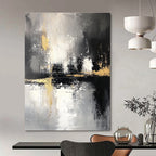 Dark Abstract Cityscape - Moody Urban Abstract Painting GAB0448