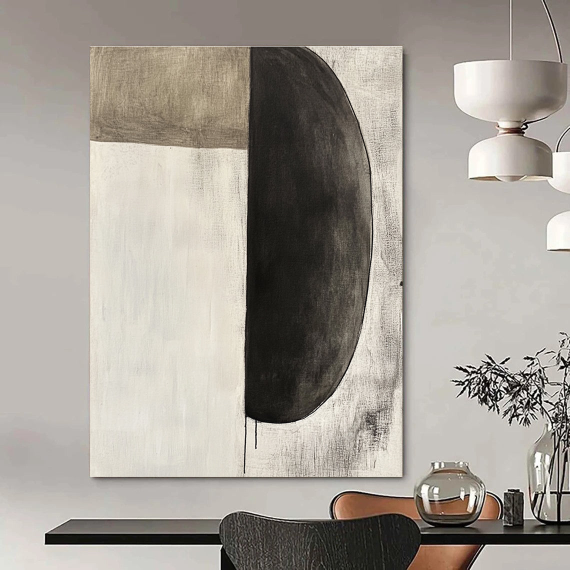 Minimalist Abstract Shapes Painting for Scandinavian - Styled Studies GAB1133