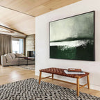 Green - Gray Abstract Horizon Painting ABS215