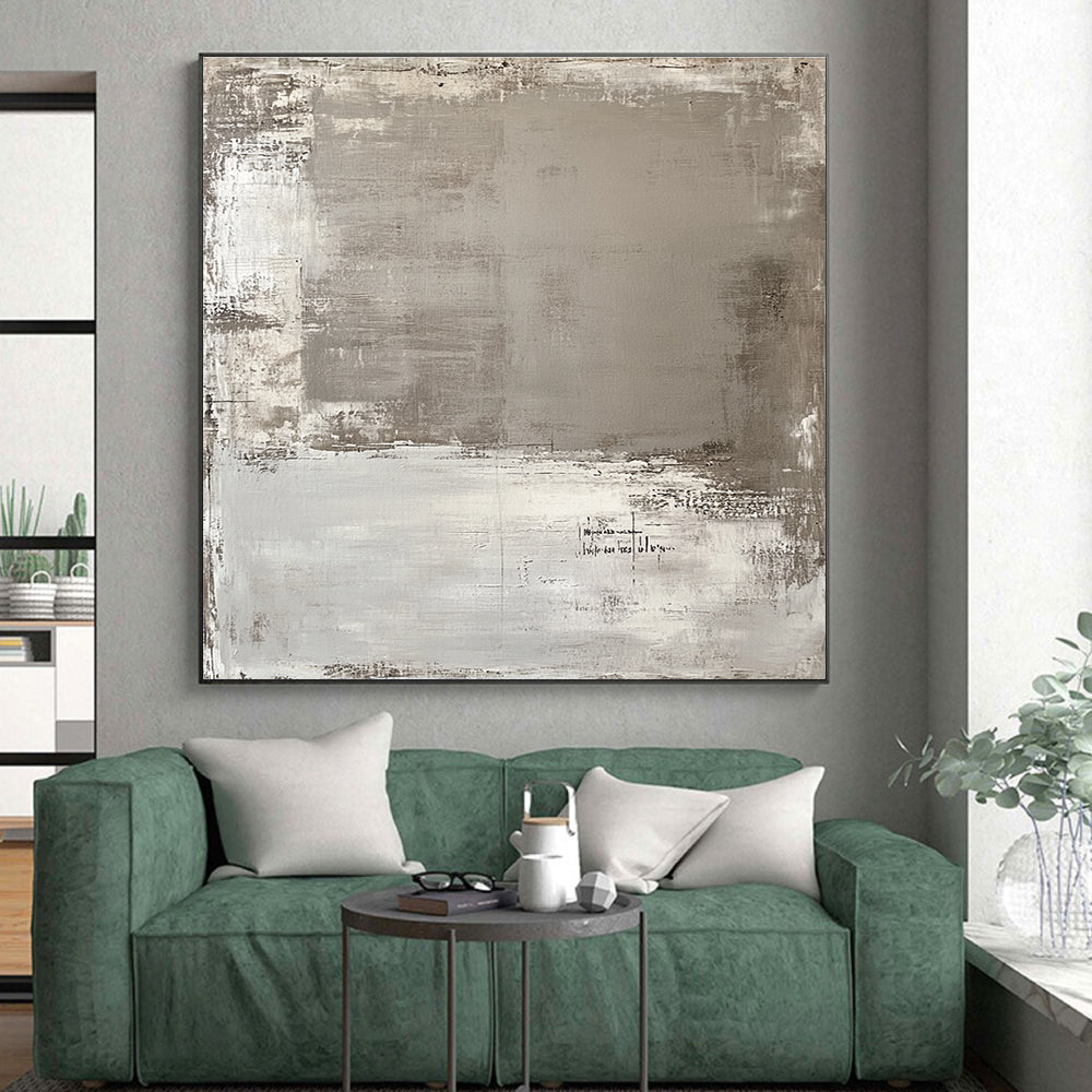 Gray Abstract Textures Abstract Painting with Industrial Charm WINK006
