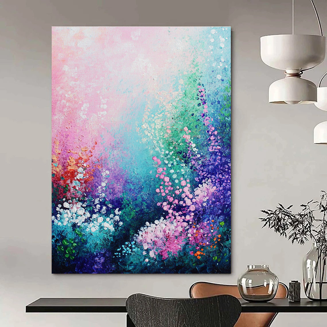 Colorful Floral Landscape Abstract Painting for Garden - Themed Spas GAB1265