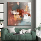 Earth - Toned Abstract Painting with Warm Vibrancy WINK806