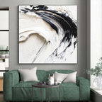 Black White Textured Abstract Painting with Bold Simplicity WINK737