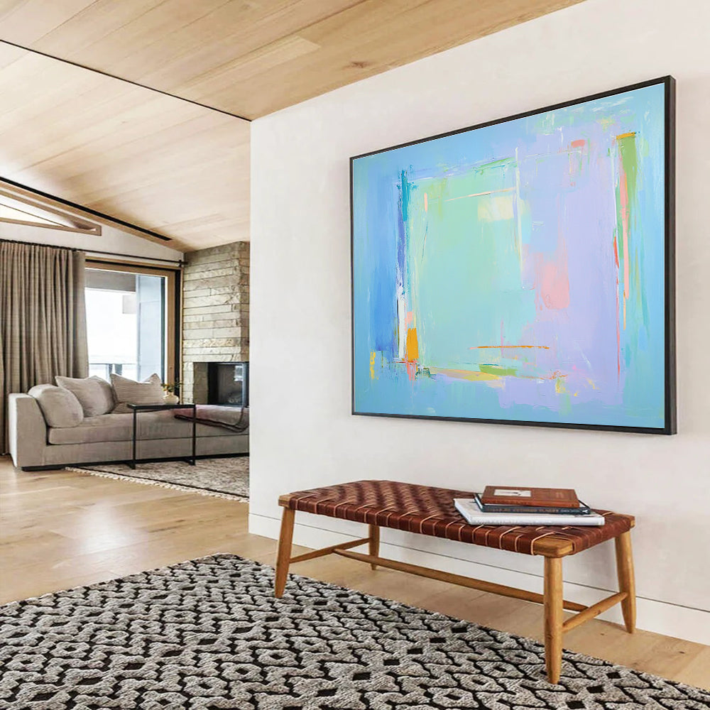 Pastel Color Field Abstract Painting with Soft Blended Hues ABS535