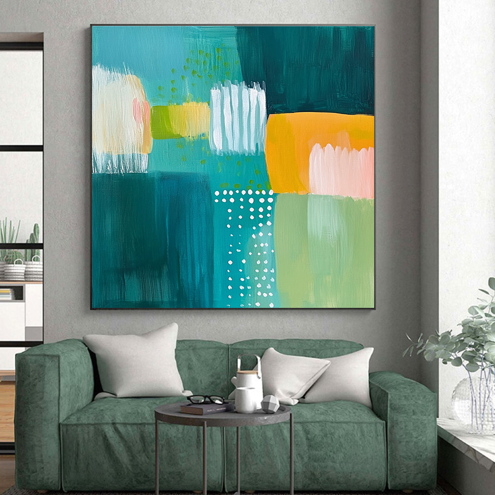 Colorful - Block Abstract Painting with Vibrant Shapes WINK867