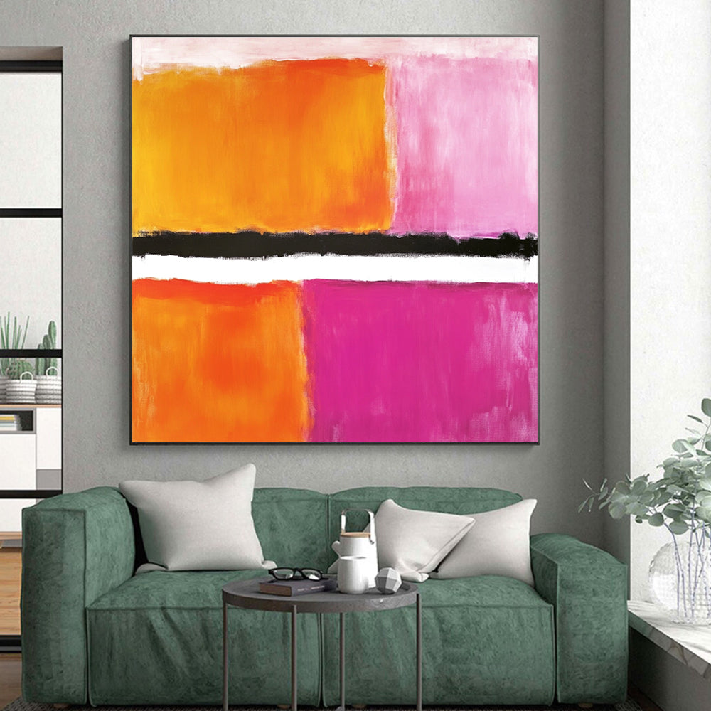 Color Block Composition Abstract Painting with Bold Contrast WINK141