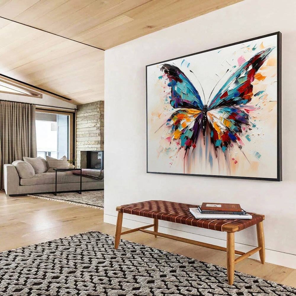 Colorful Butterfly Abstract Painting for Whimsical Spaces YHT053
