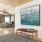 Textured Sea Wave Abstract Painting for Beach House Living Rooms YHT278