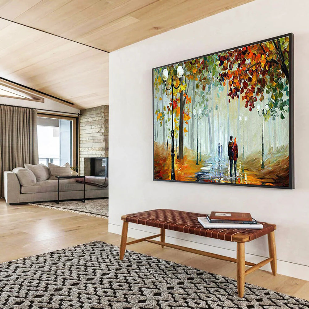 Autumn Stroll Abstract Painting for Romantic Restaurant Interiors YHT225