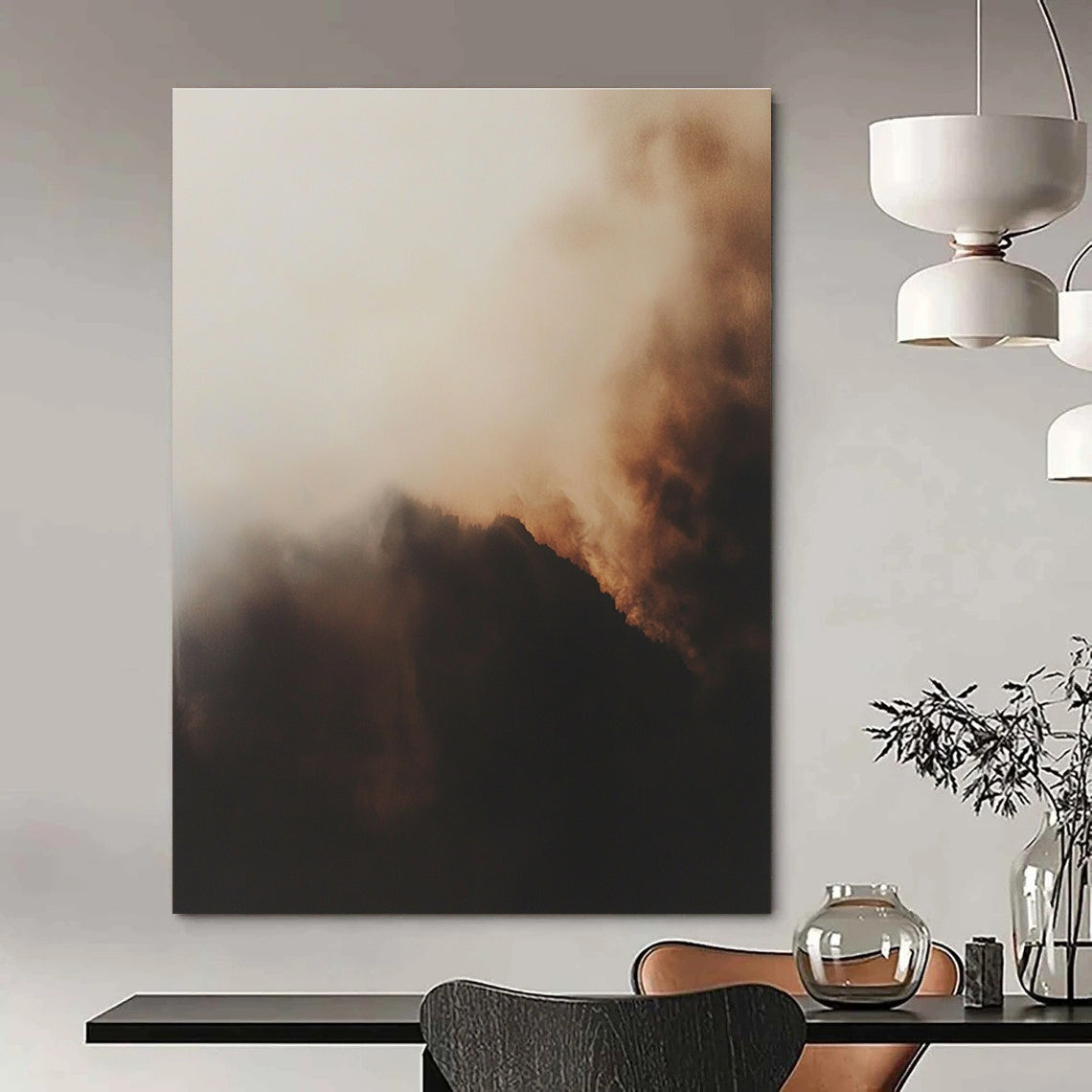 Misty Abstract Landscape Painting for Serene Spa Retreats GAB1161