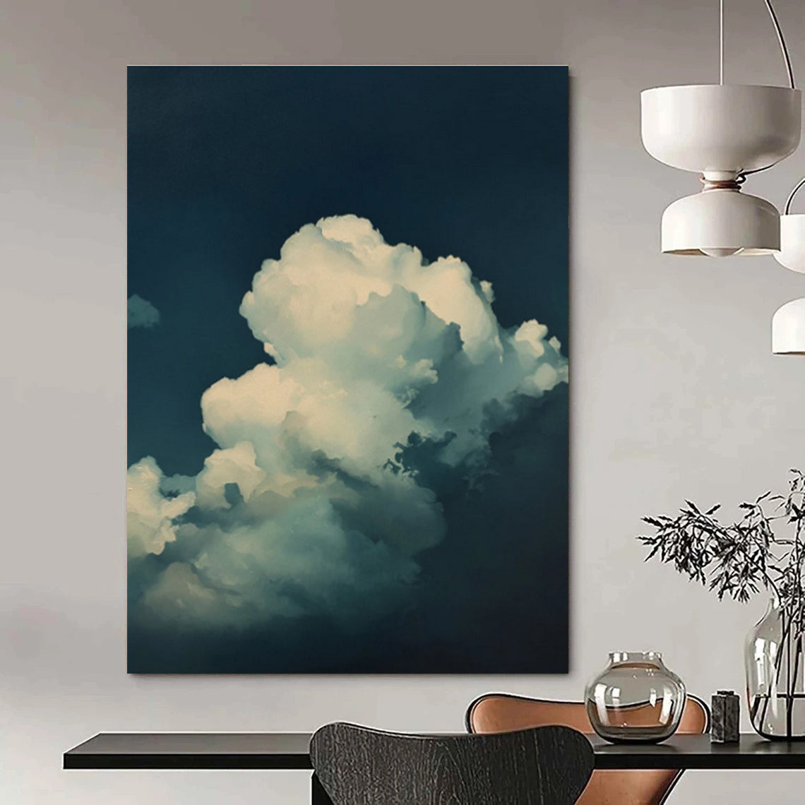 Night Sky Clouds Abstract Painting for Bedroom Ceiling Spaces HENG020