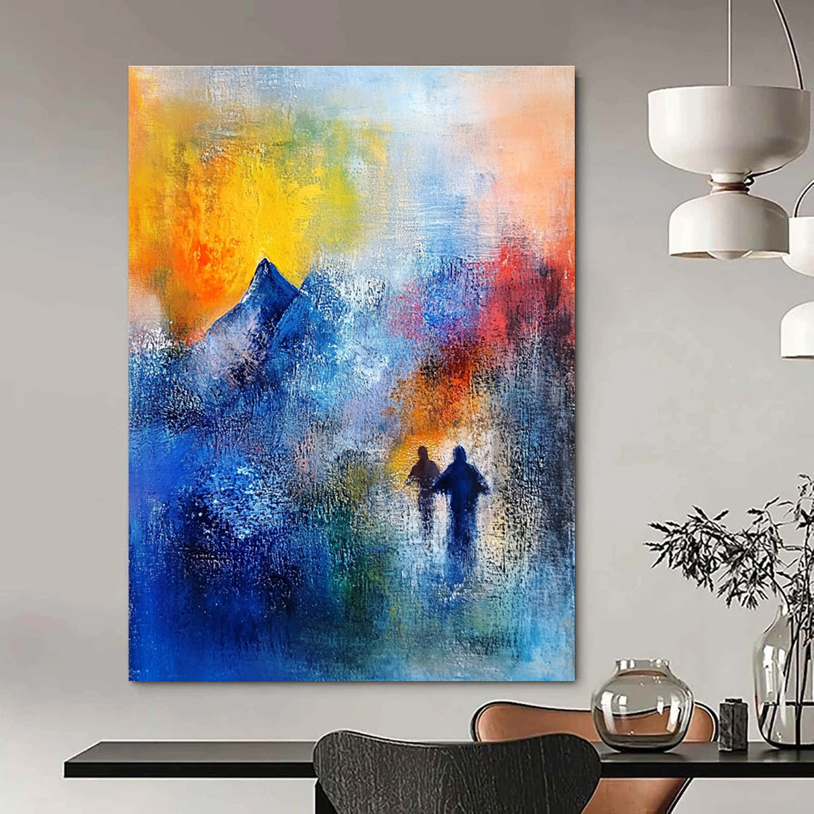 Dreamy Mountain Walk Abstract Painting for Adventure - Inspired Spaces GAB0689
