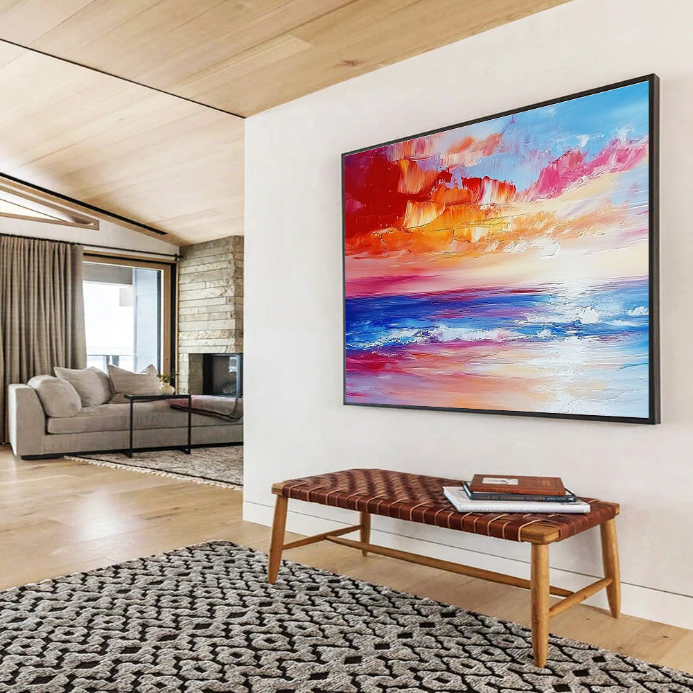 Colorful Sunset Beach Abstract Painting ABS234