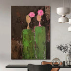 Flower - Head Figures Abstract Painting for Bohemian - Style Cafes HENG080