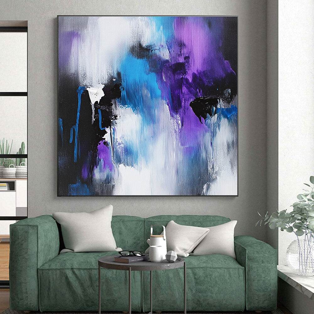 Blue - Purple Abstract Fusion Painting with Mysterious Depth WINK410