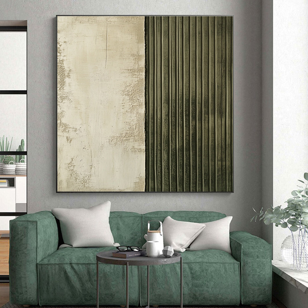 Textured Two - Tone Abstract Painting with Industrial Edge WINK290