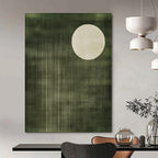 Green and White Circular Art - Minimalist Abstract Design GAB0407