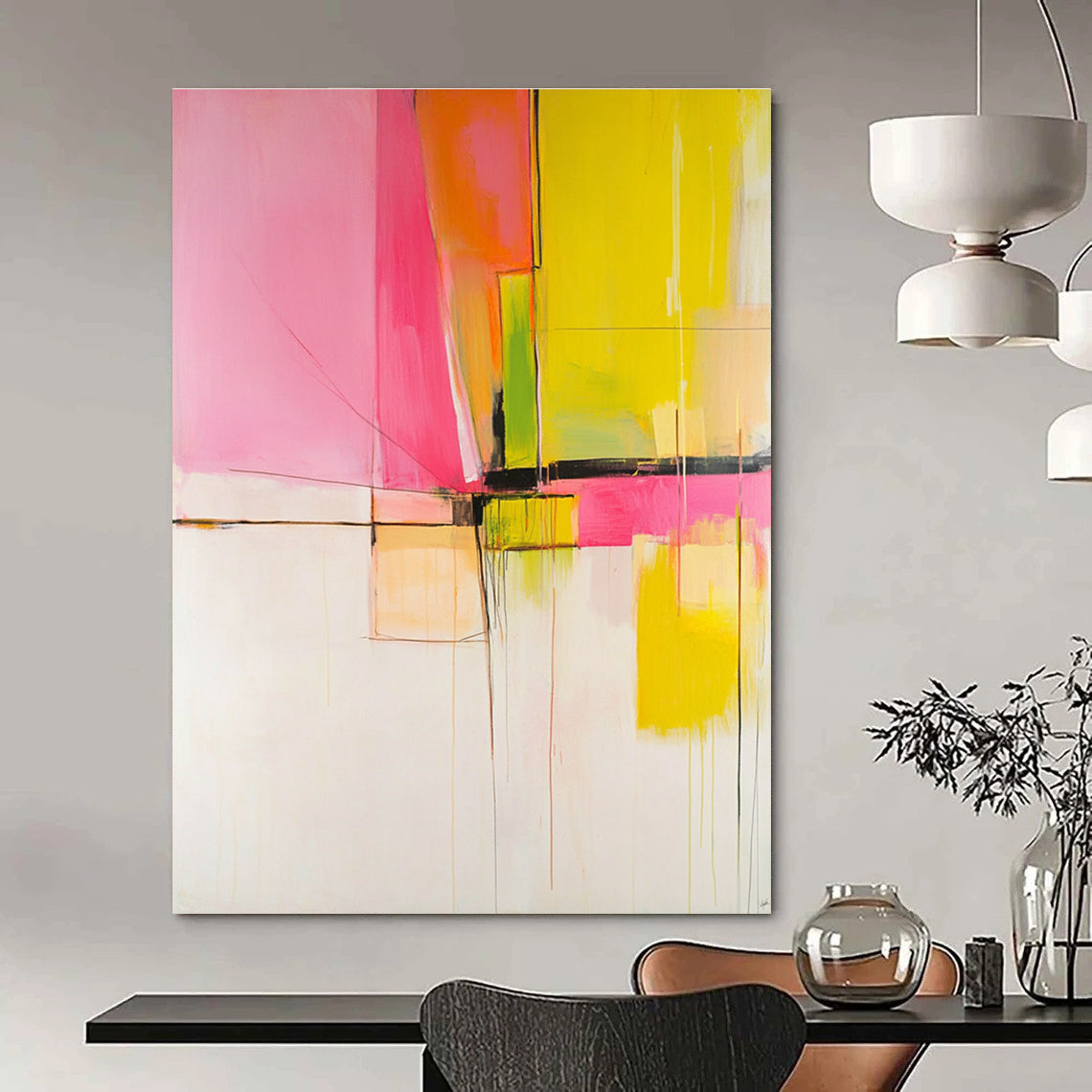 Bold Color Block Abstract Painting for Contemporary Art Galleries GAB0918