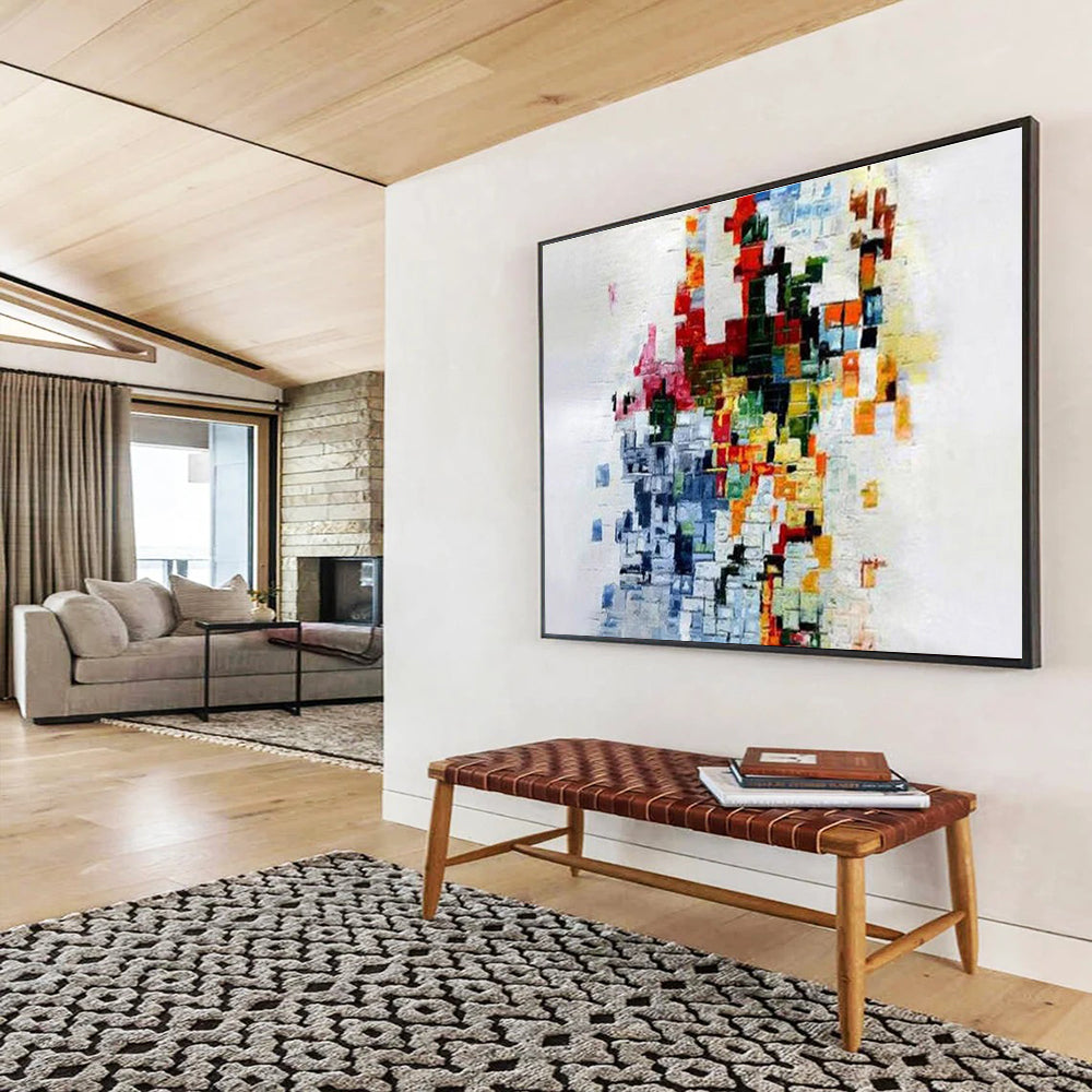 Colorful Mosaic Abstract Painting for Cultural Center Exhibitions YHT288