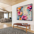 Textured Flower Bouquet Grace Abstract Painting for Elegant Home Offices YHT305