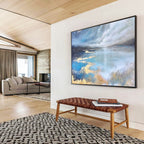 Lake Reflection Abstract Painting for Nature - Inspired Offices YHT192