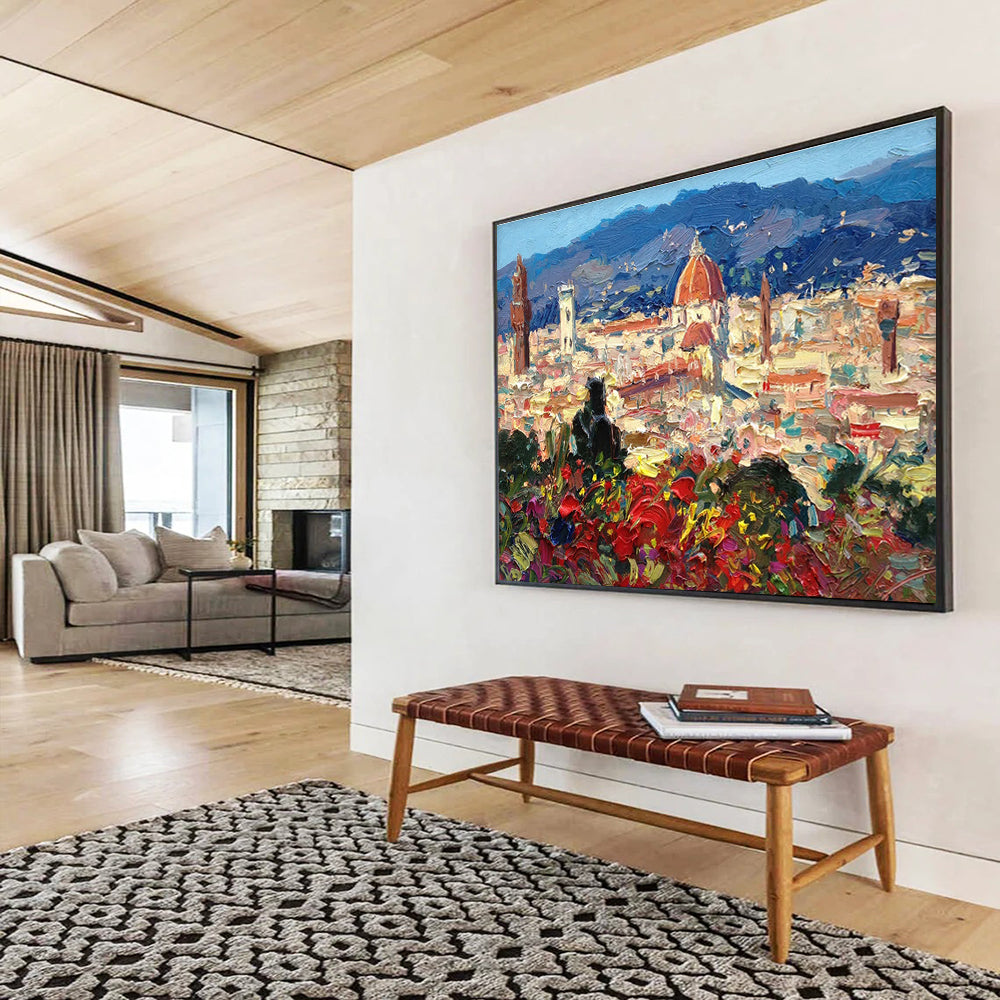 Florence Cityscape Abstract Painting for Art Galleries in Cultural Districts YHT463