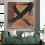 Minimalist Brown Black Abstract Painting with Subtle Impact WINK592