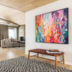 Colorful Impasto Abstract Painting for Vibrant Cafes YHT158