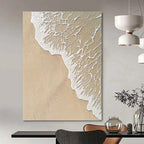Beach Wave with Intricate Foam Abstract Painting with Detailed Textures GAB0078