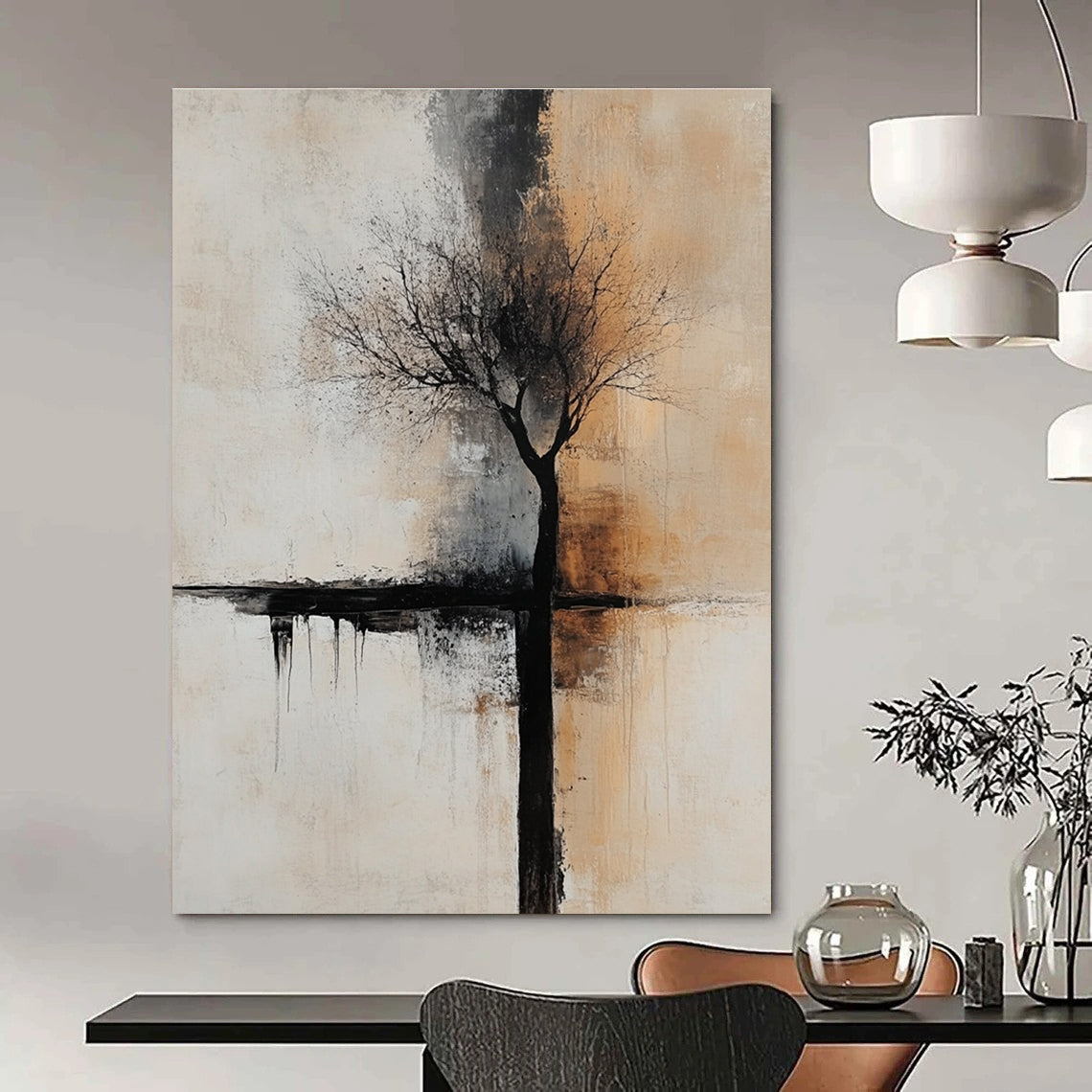 Minimalist Tree Abstract Painting for Contemporary Home Offices GAB1254