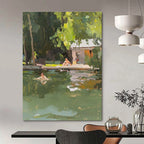 Leisure by the Lake Painting for Cozy Cottage Interiors HENG432