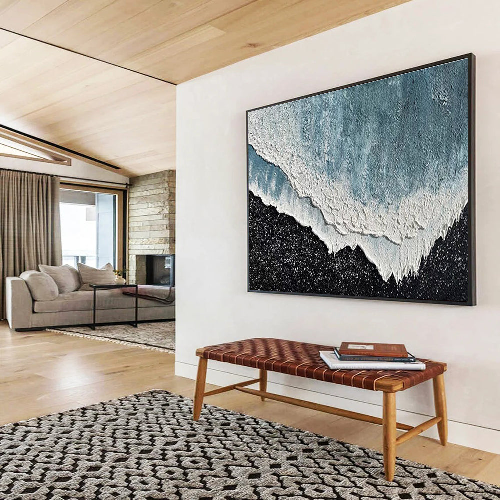 Textured Wave Abstract Painting for Ocean - Themed Galleries YHT207