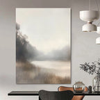 Misty River Scene Abstract Painting for Tranquil Spa Retreats GAB1277
