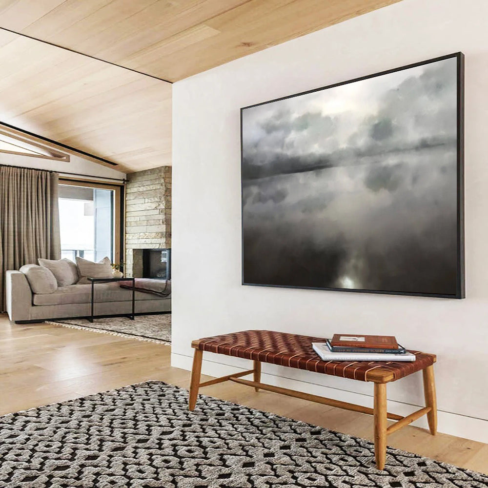 Misty Lake Abstract Painting for Lakeside Studies YHT124