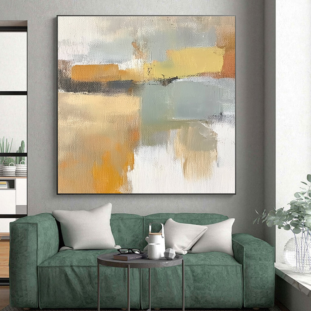 Color Block Abstract Painting with Minimalist Charm WINK432