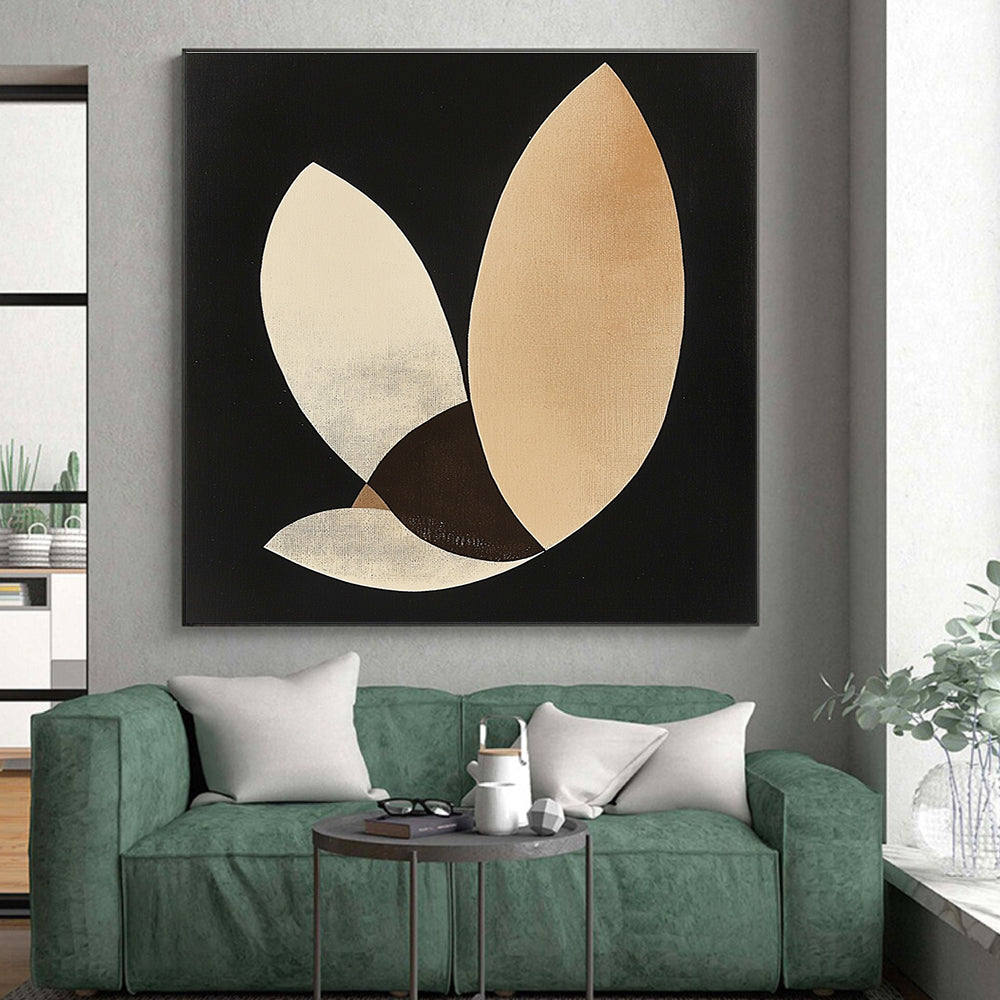 Abstract Leaf - like Forms Painting with Delicate Grace WINK099