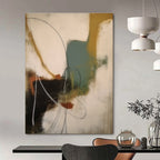 Colorful Abstract with Curved Lines Abstract Painting for Creative Workspaces HENG364