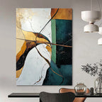 Geometric Abstract with Gold Accents Painting for Luxury Interiors GAB1111
