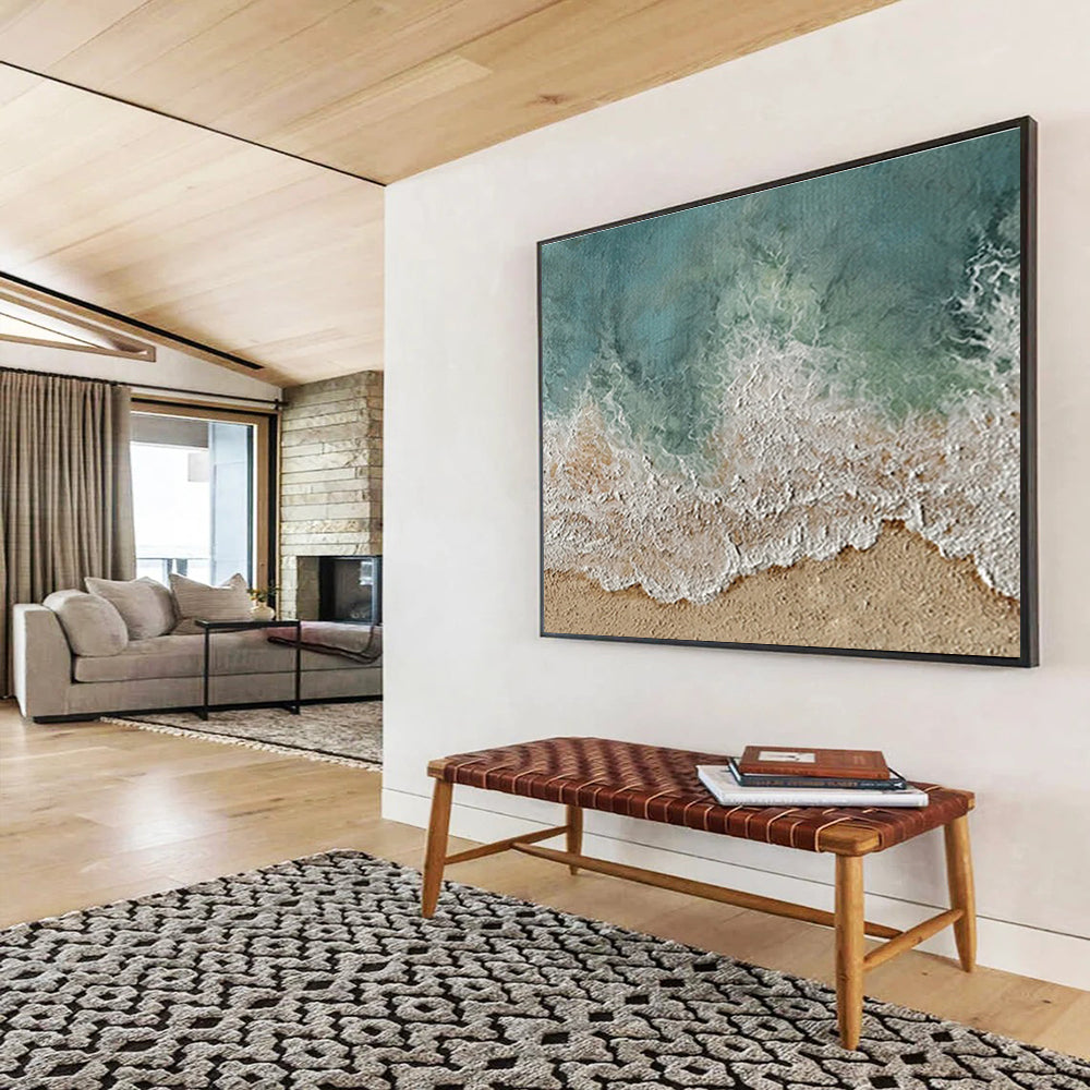 Aerial Beach Wave Abstract Painting for Luxury Resort Spas YHT254