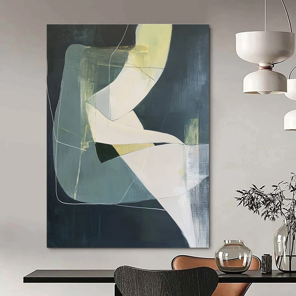 Geometric Shape Blend Abstract Painting for Modern Offices GAB1106