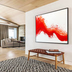 Bold Red Wave Energy Abstract Painting ABS200