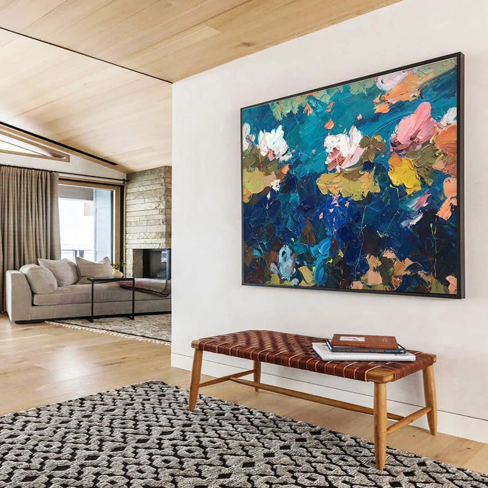 Water Lilies Abstract Painting for Modern Spa Retreats YHT465