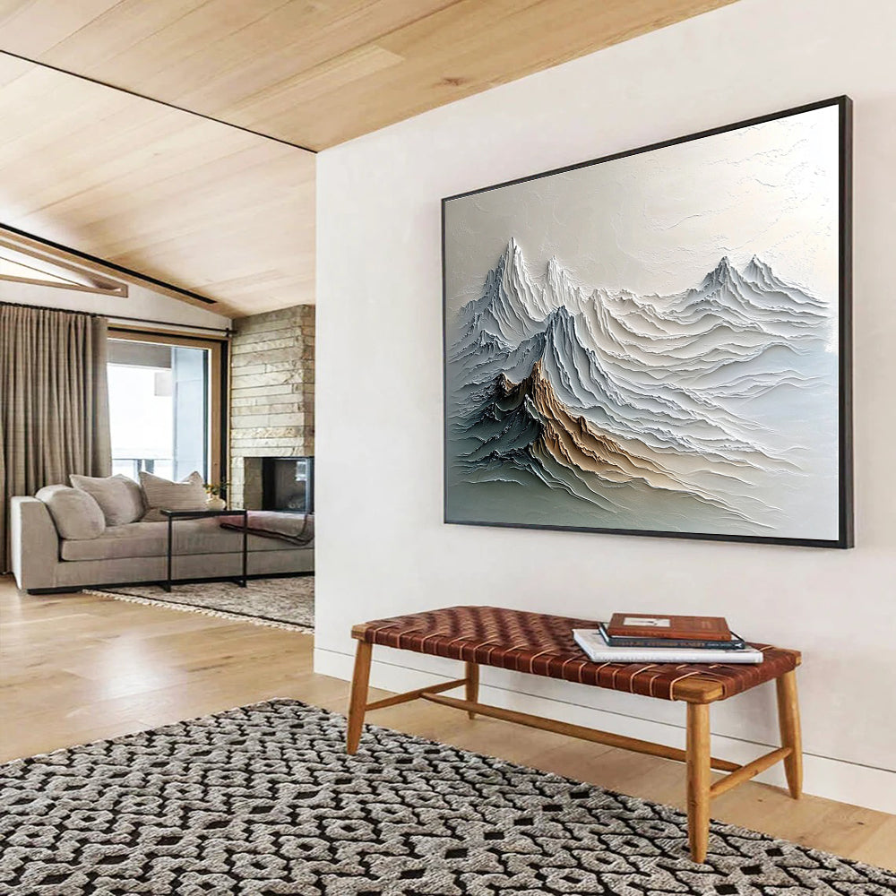 3D Textured Mountain Relief Art Pushing Traditional Painting Boundaries Abstract Art ABS148