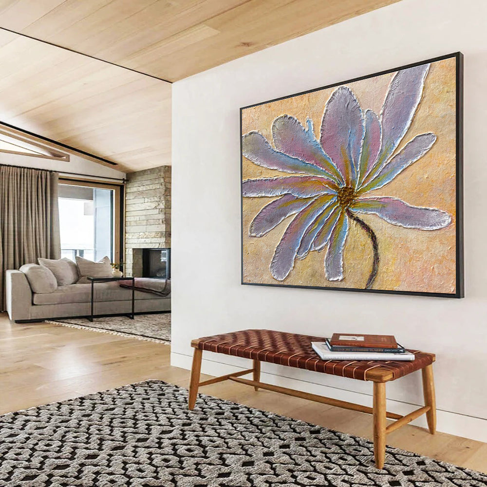Textured Flower Abstract Painting for Charming Garden - Facing Cafes YHT346