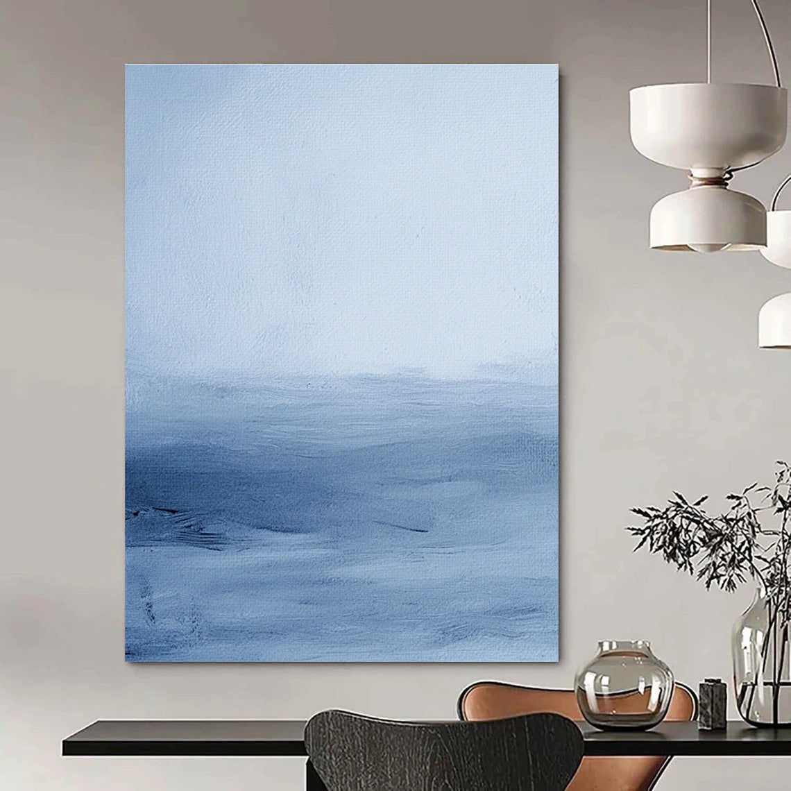 Gradient Blue Abstract Sea - Serene Coastal Abstract Art GAB0476