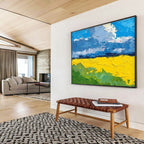 Yellow Field Abstract Painting for Countryside Home Living Rooms YHT480